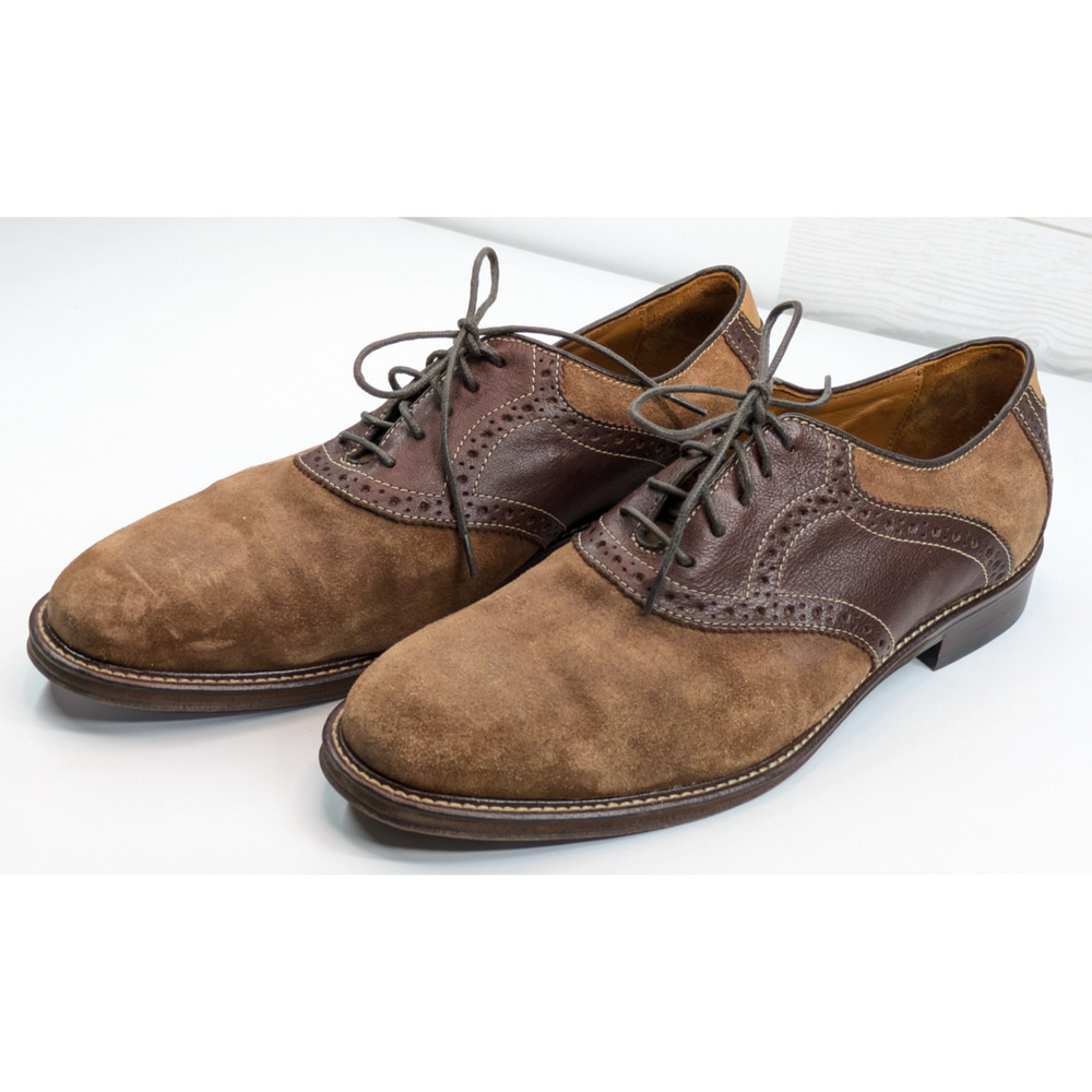 Johnston & Murphy Men's 9.5M Sheepskin Lace Up Dress Shoes F1S 20-3886 Flex